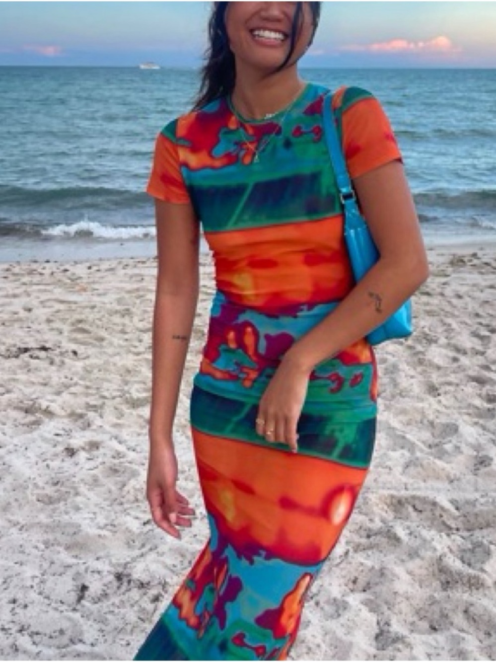 Miaou Billie Mesh Dress in Thermal size S